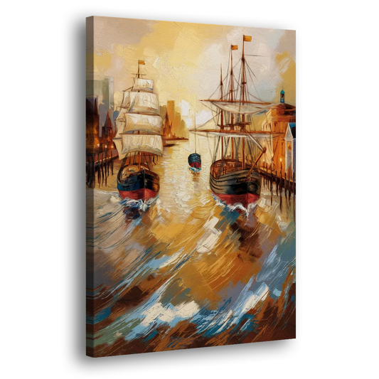 Camden Historic Waterfront Side - Canvas Wall Art