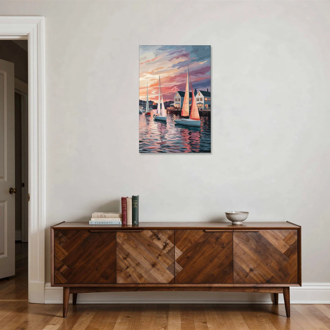 Camden Inner Harbor Sunset - Canvas Wall Art - Coffee Table - 24x36