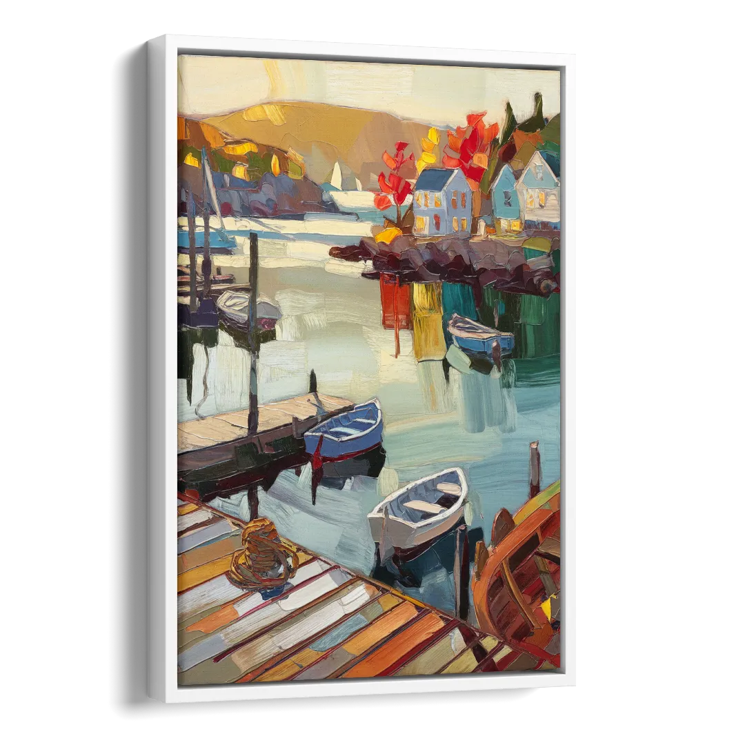 Camden Scenic Harbor View Side - White Canvas Wall Art