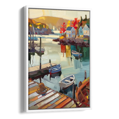 Camden Scenic Harbor View Side - White Canvas Wall Art