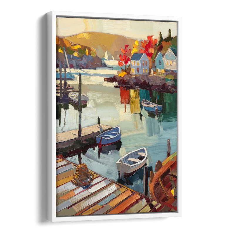 Camden Scenic Harbor View Side - White Canvas Wall Art