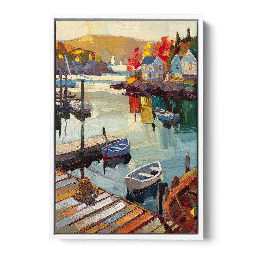 Camden Scenic Harbor View Front - White Canvas Wall Art