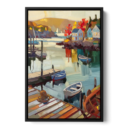 Camden Scenic Harbor View Front - Black Canvas Wall Art