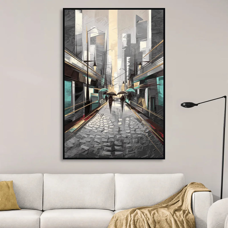 Camden Urban Charm Living Room - Black Canvas Wall Art