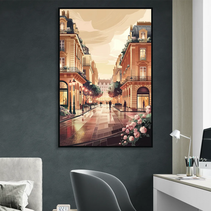 Camden Urban Charm Cityscape Sitting Room - Black Canvas Wall Art