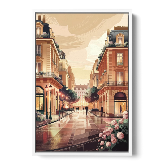 Camden Urban Charm Cityscape - White Framed Canvas Wall Art - Front
