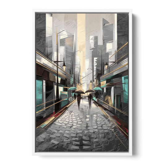 Camden Urban Charm - White Framed Canvas Wall Art - Front
