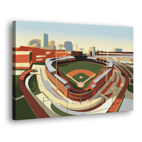 Camden Yards Baseball Stadium - Canvas Wall Art - Side