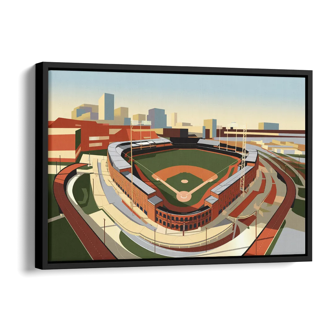 Camden Yards Baseball Stadium Side - Black Canvas Wall Art