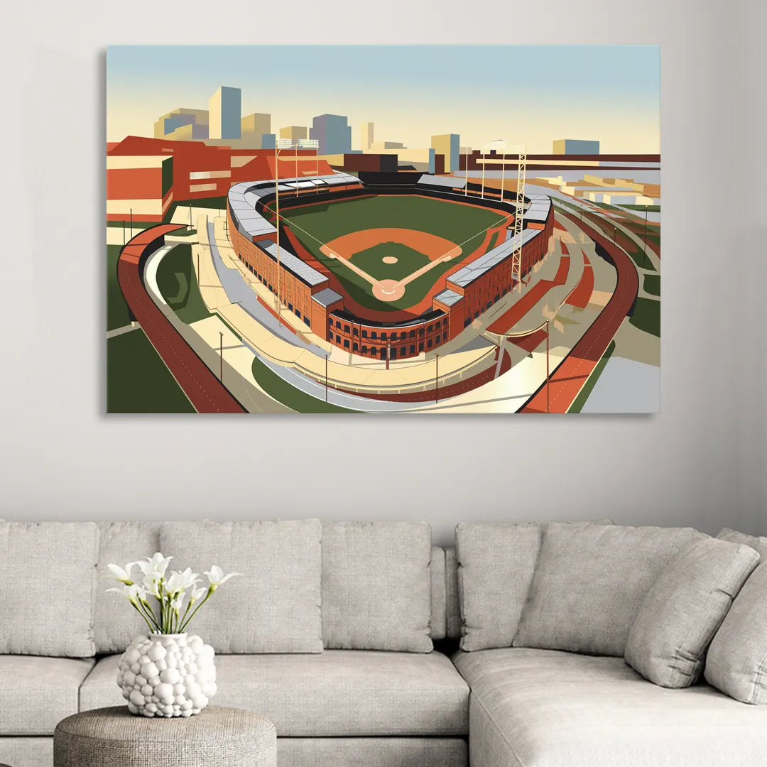 Camden Yards Baseball Stadium Living Room - Canvas Wall Art