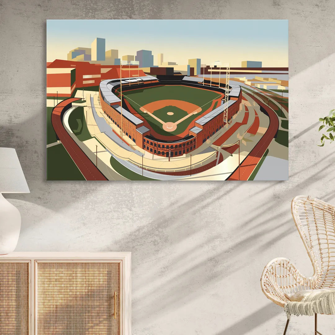 Camden Yards Baseball Stadium Sitting Room - Canvas Wall Art