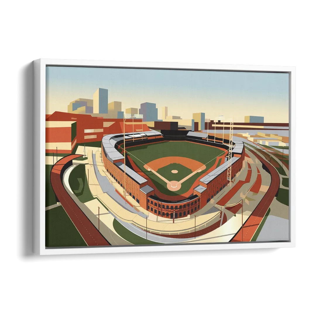 Camden Yards Baseball Stadium Side - White Canvas Wall Art