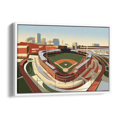 Camden Yards Baseball Stadium Side - White Canvas Wall Art