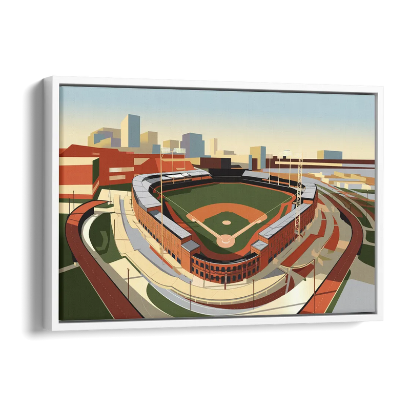 Camden Yards Baseball Stadium Side - White Canvas Wall Art