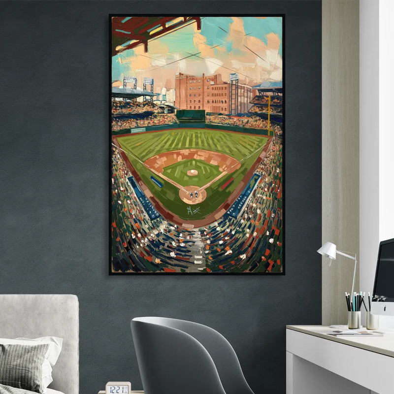 Camden Yards Orioles Tribute Living Room - Black Canvas Wall Art