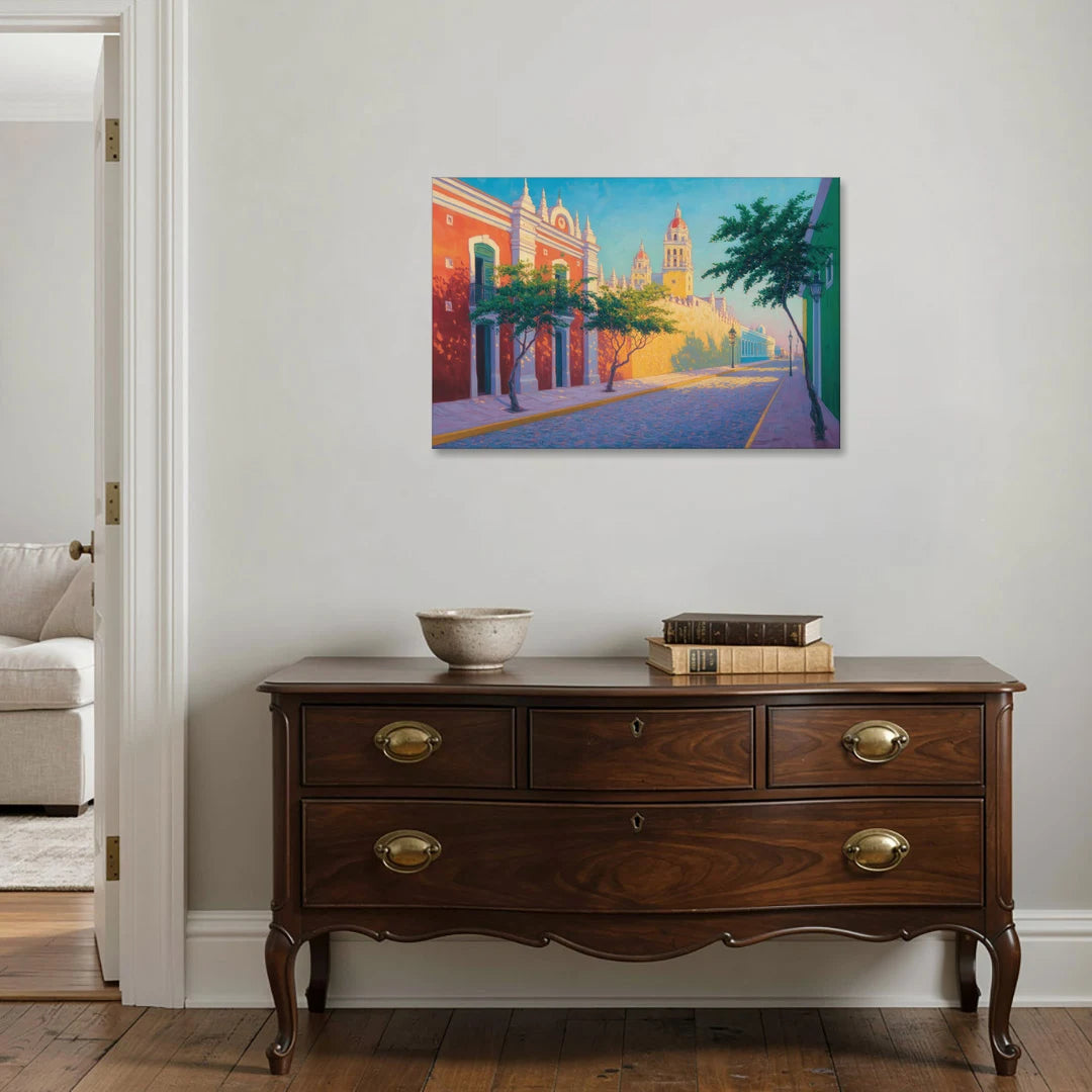 Campeche Walled City - Canvas Wall Art - Coffee Table - 36x24