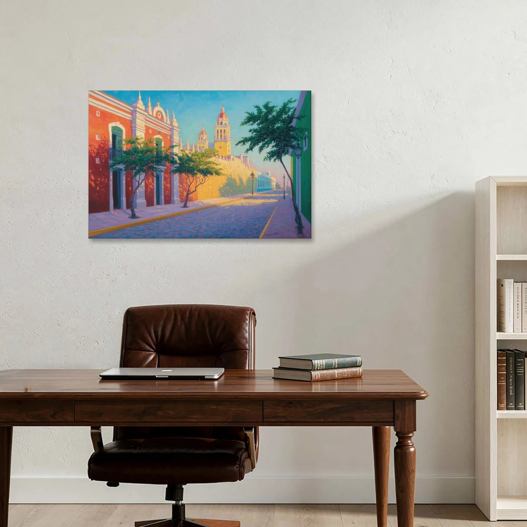 Campeche Walled City - Canvas Wall Art - Office - 36x24