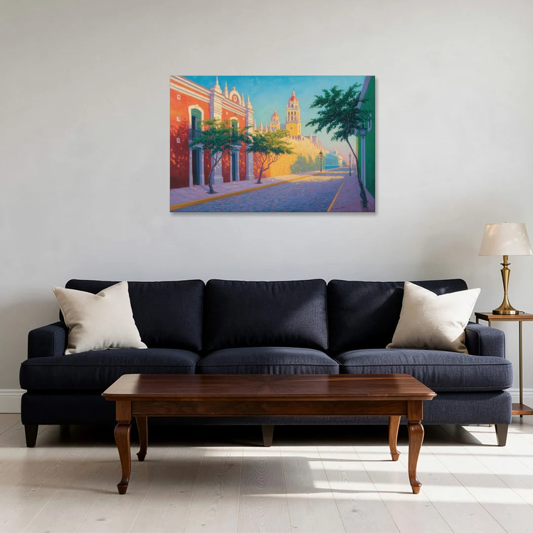 Campeche Walled City - Canvas Wall Art - Sofa - 36x24