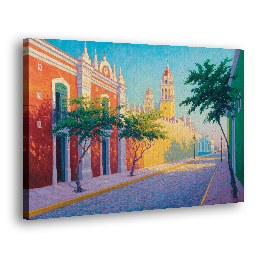 Campeche Walled City Side - Canvas Wall Art