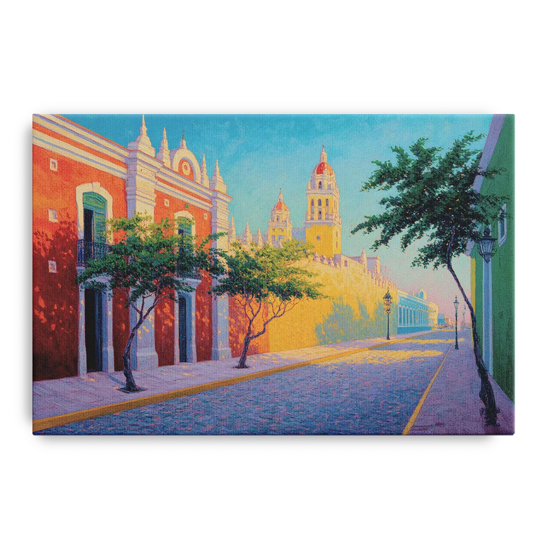Campeche Walled City Front - Canvas Wall Art