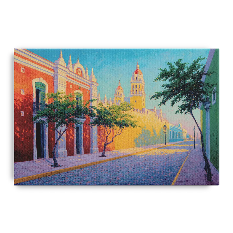 Campeche Walled City Front - Canvas Wall Art
