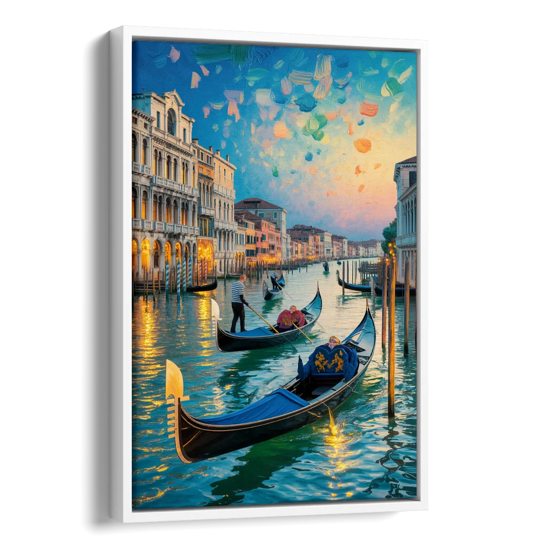 Canal Grande Serenity Side - White Canvas Wall Art