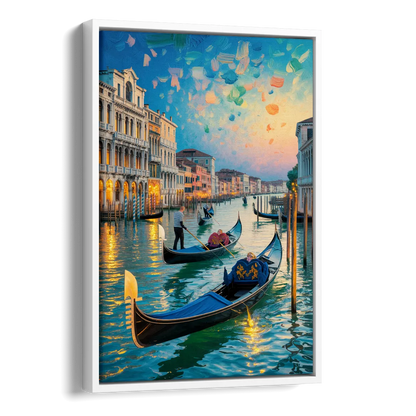Canal Grande Serenity Side - White Canvas Wall Art