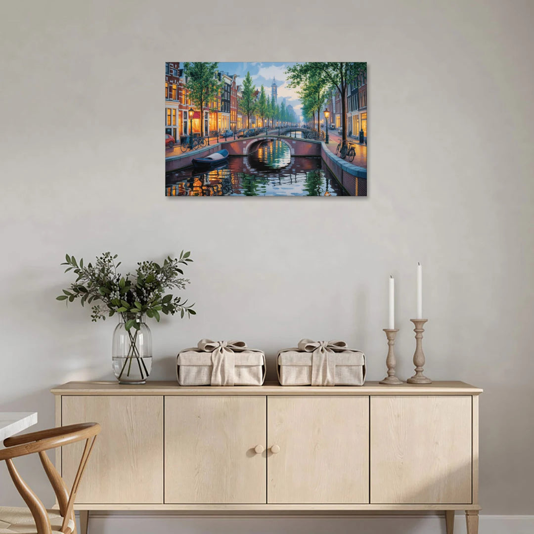 Canals of Amsterdam - Canvas Wall Art - Coffee Table - 36x24