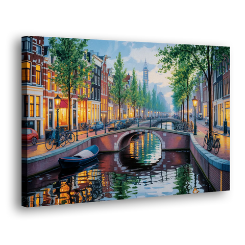 Canals of Amsterdam - Canvas Wall Art