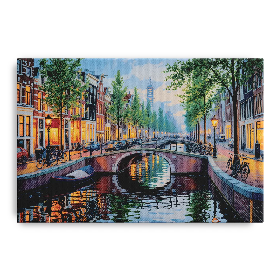 Canals of Amsterdam Front - Canvas Wall Art