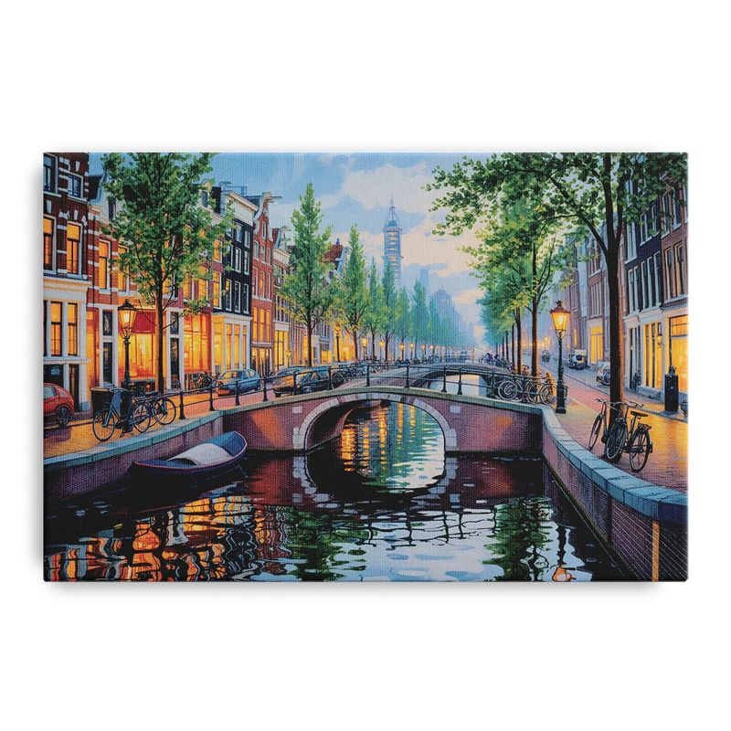 Canals of Amsterdam Front - Canvas Wall Art
