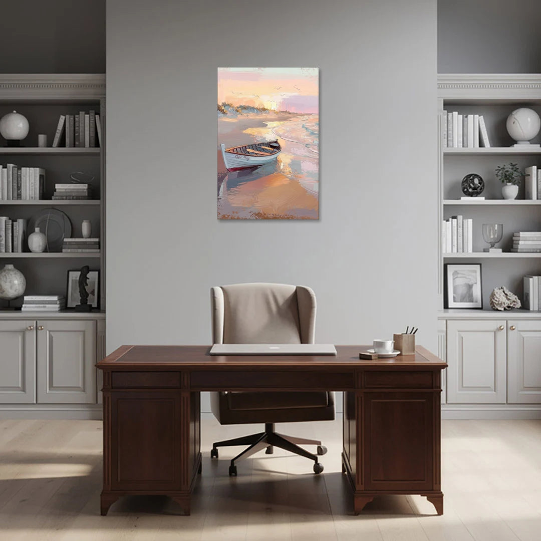 Cape May Beach Sunrise - Canvas Wall Art - Office - 24x36