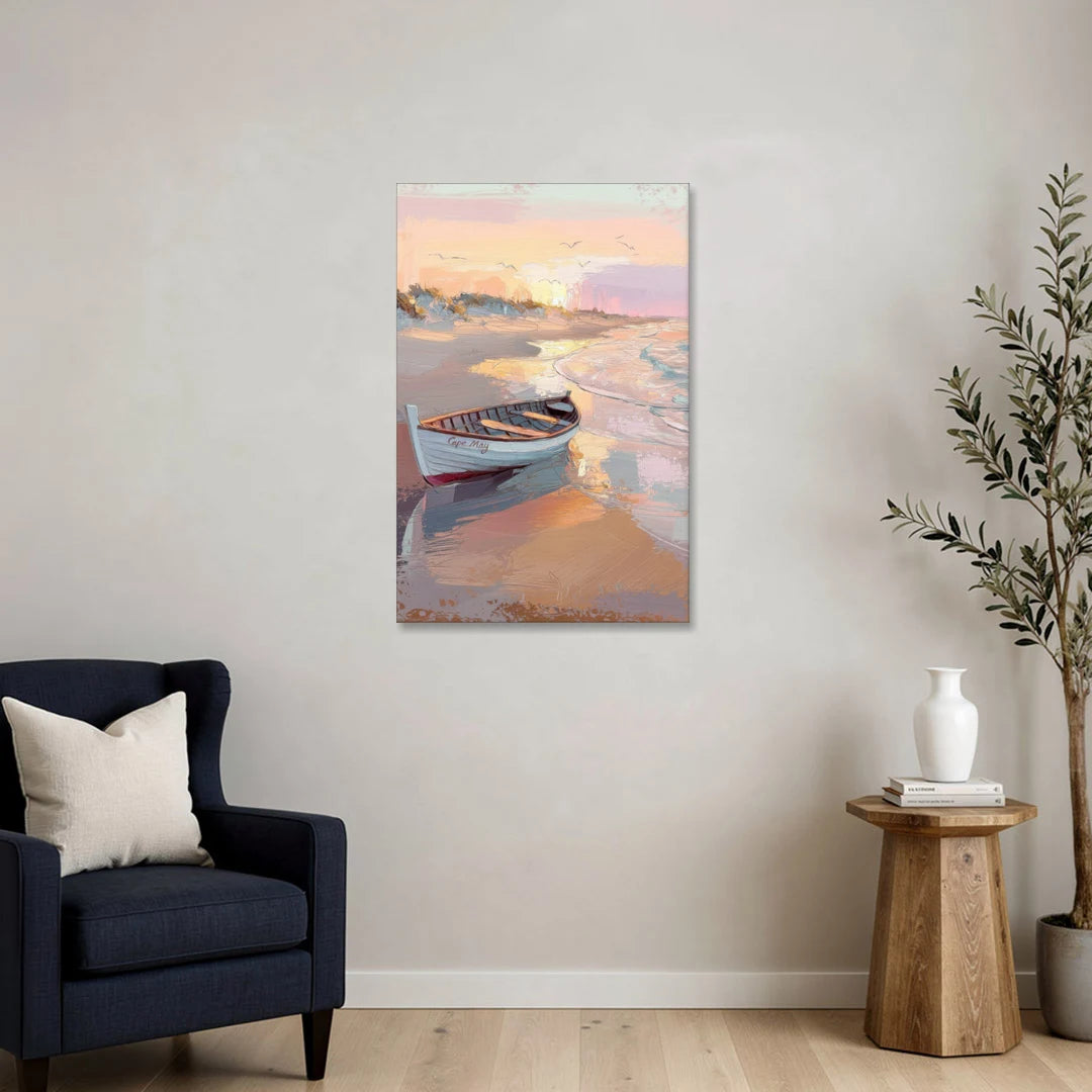 Cape May Beach Sunrise - Canvas Wall Art - Sofa - 24x36