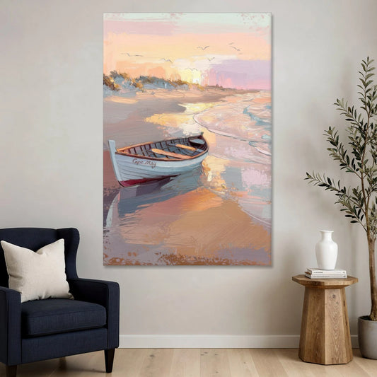 Cape May Beach Sunrise - Canvas Wall Art - Sofa - 40x60