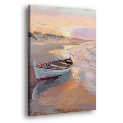 Cape May Beach Sunrise Side - Canvas Wall Art