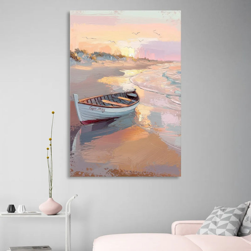 Cape May Beach Sunrise Sitting Room - Canvas Wall Art
