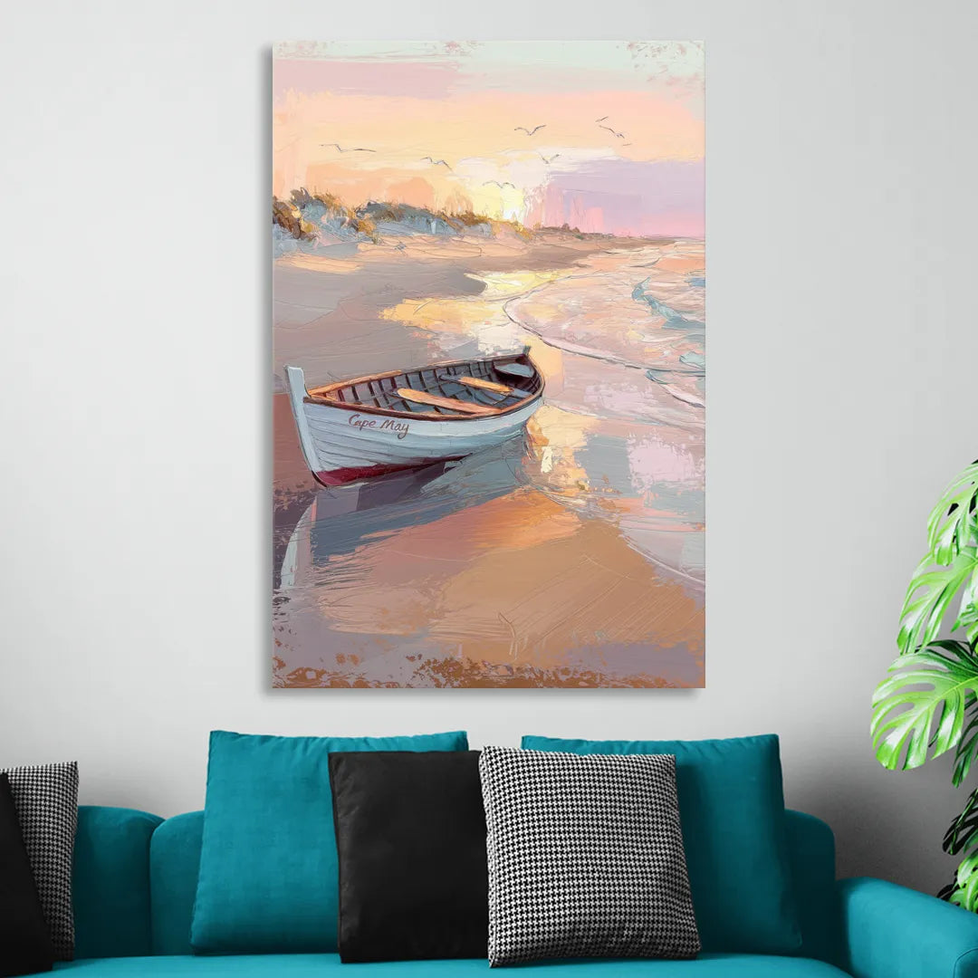 Cape May Beach Sunrise Living Room - Canvas Wall Art