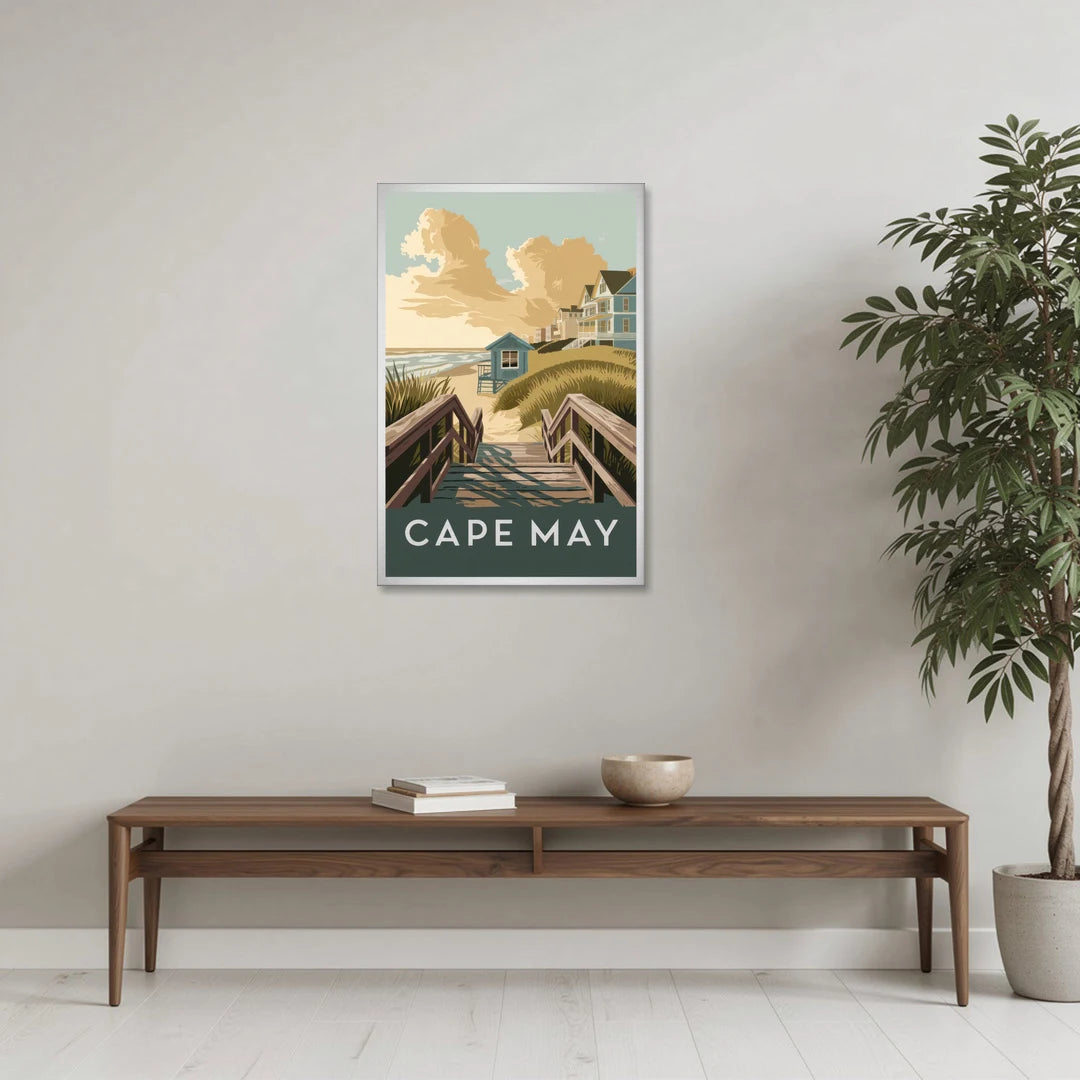 Cape May Boardwalk Views - Canvas Wall Art - Coffee Table - 24x36