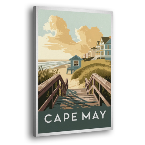 Cape May Boardwalk Views - Canvas Wall Art - Side