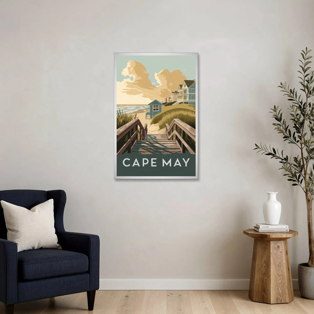 Cape May Boardwalk Views - Canvas Wall Art - Sofa - 24x36