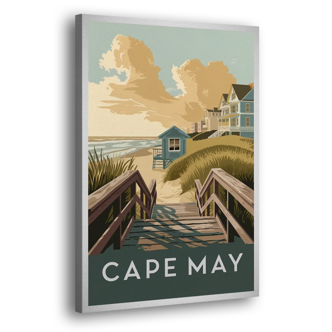 Cape May Boardwalk Views Side - Canvas Wall Art