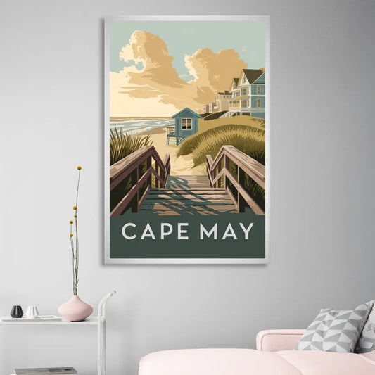 Cape May Boardwalk Views Living Room - Canvas Wall Art