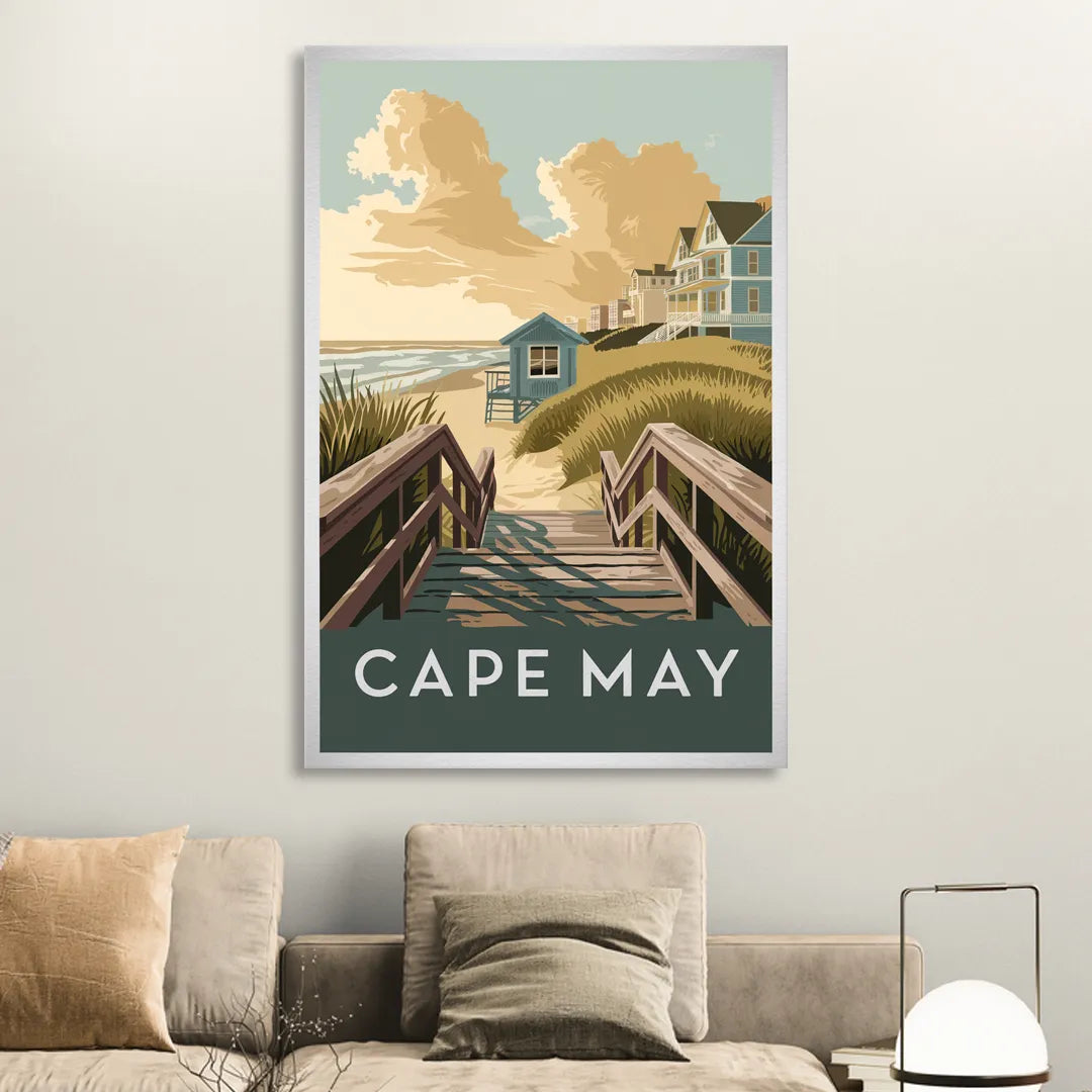 Cape May Boardwalk Views Sitting Room - Canvas Wall Art