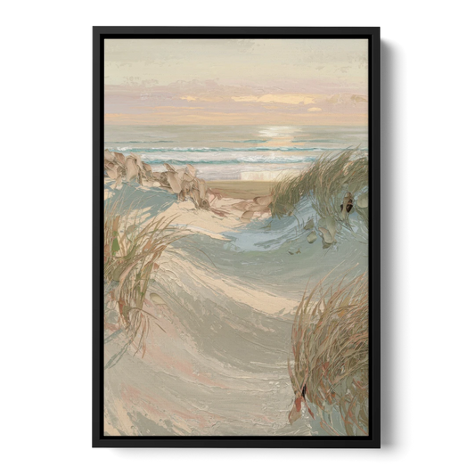 Cape May Coastal Serenity - Black Framed Canvas Wall Art - Front