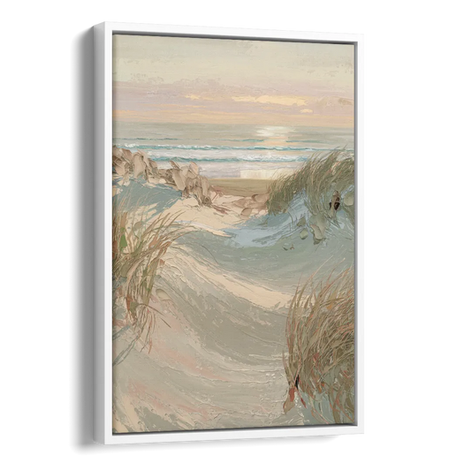 Cape May Coastal Serenity Side - White Canvas Wall Art
