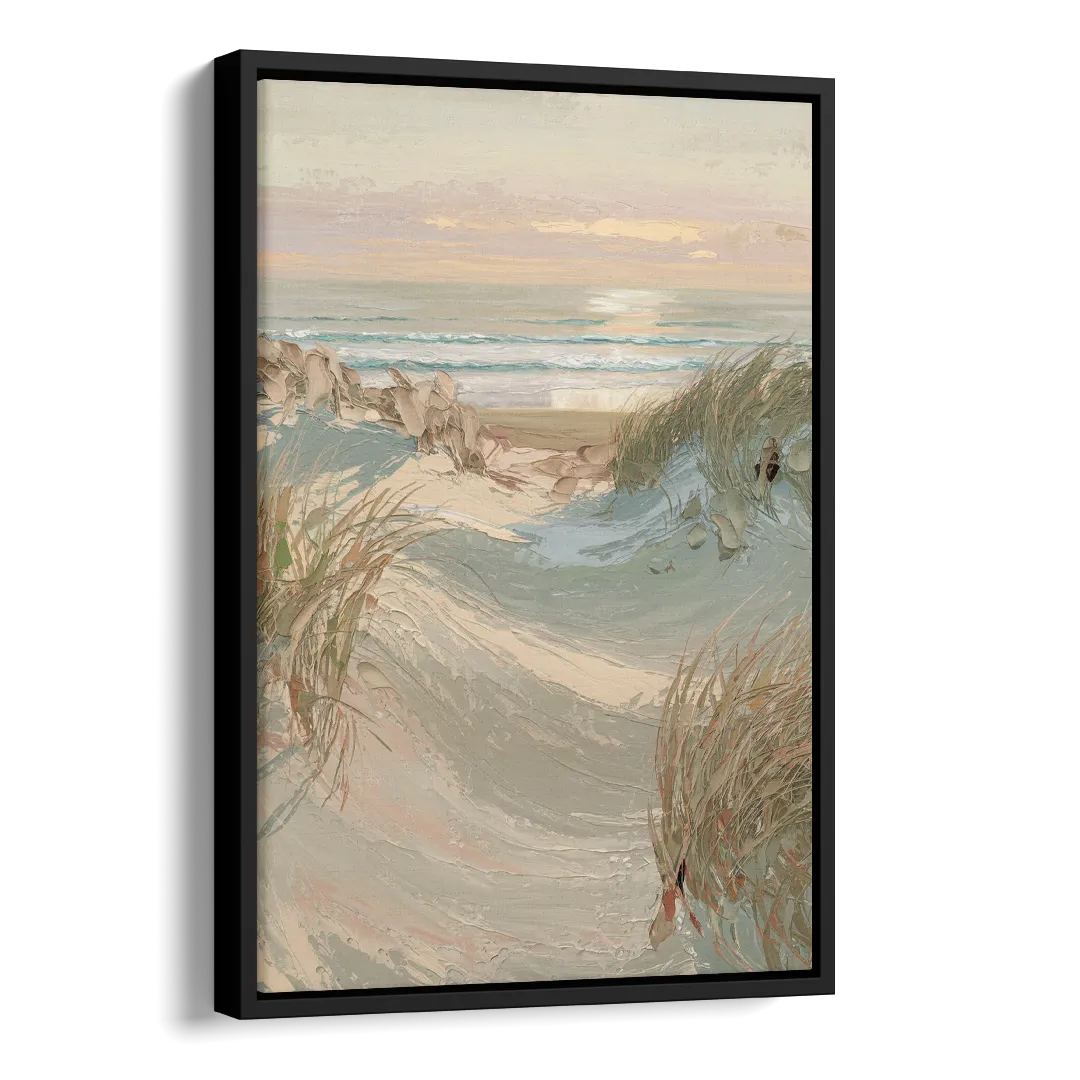 Cape May Coastal Serenity Side - Black Canvas Wall Art