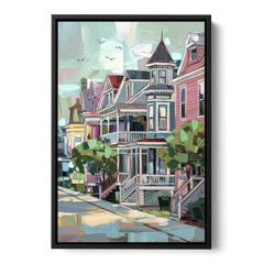 Cape May Historic District - Black Framed Canvas Wall Art - Front