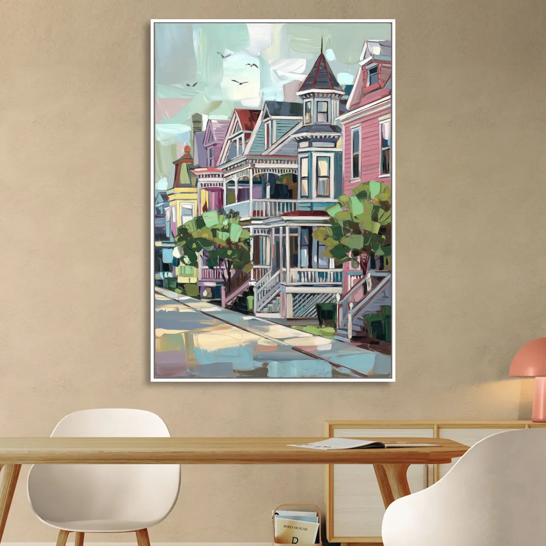 Cape May Historic District Living Room - White Canvas Wall Art