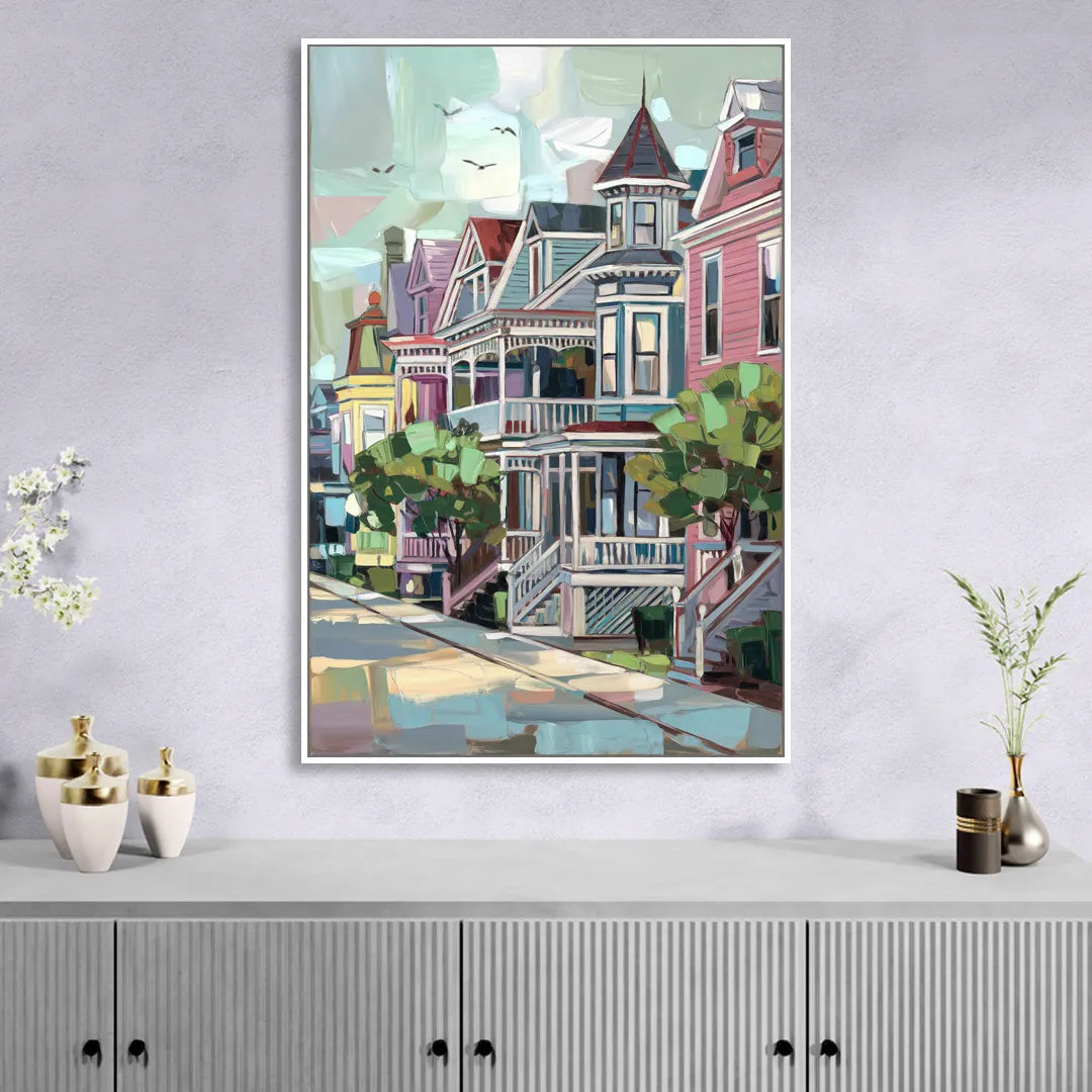 Cape May Historic District Sitting Room - White Canvas Wall Art