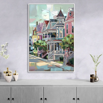Cape May Historic District Sitting Room - White Canvas Wall Art